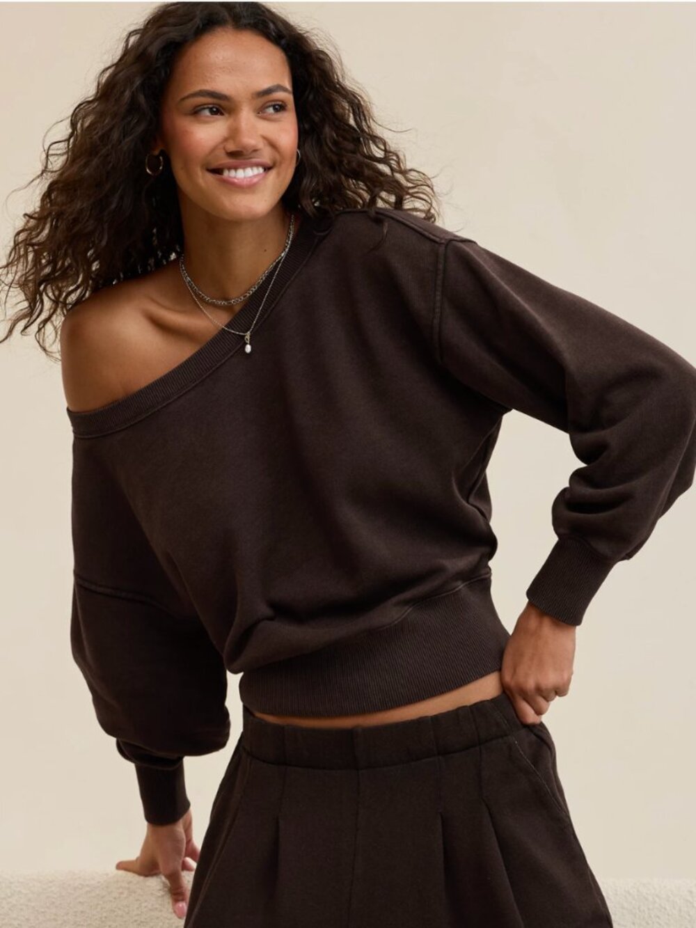 Aerie Go-To Off The Shoulder Sweatshirt